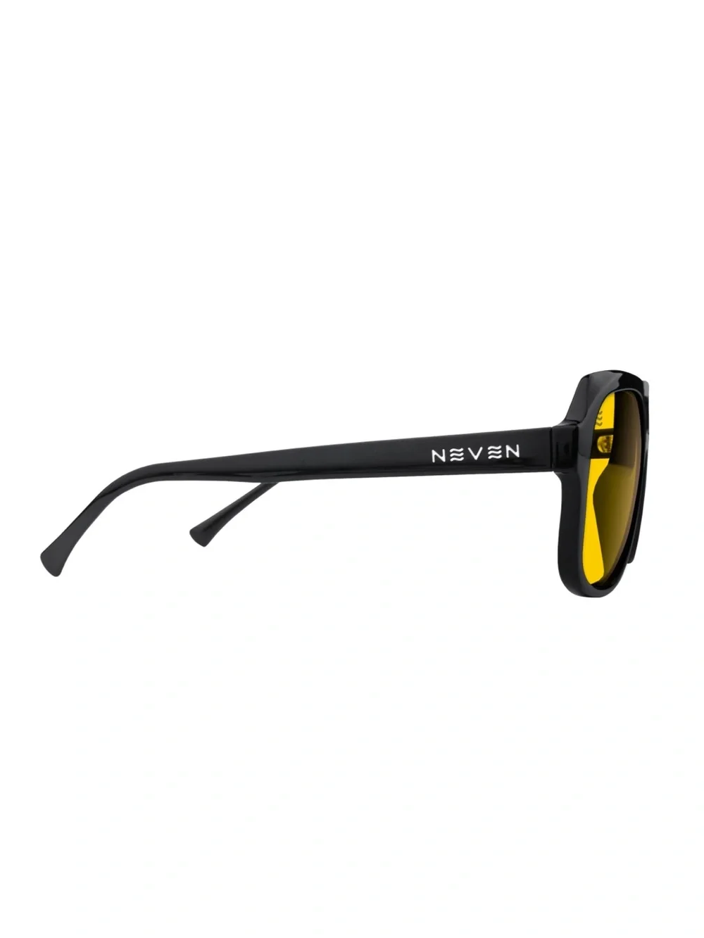 Neven Helios sunglasses yellow lens black frame polarized